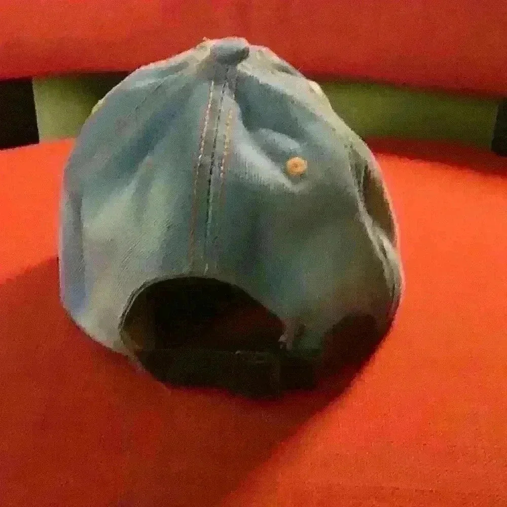 Bling Denim Cap with chain and studs - Picture 3 of 5